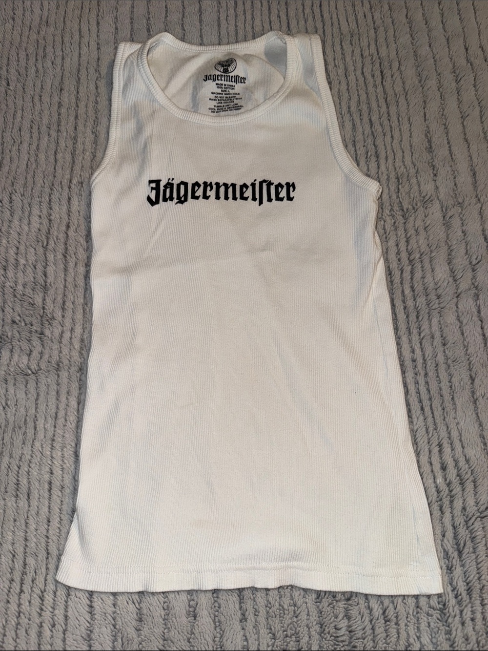Jagermeister White Ribbed Tank
